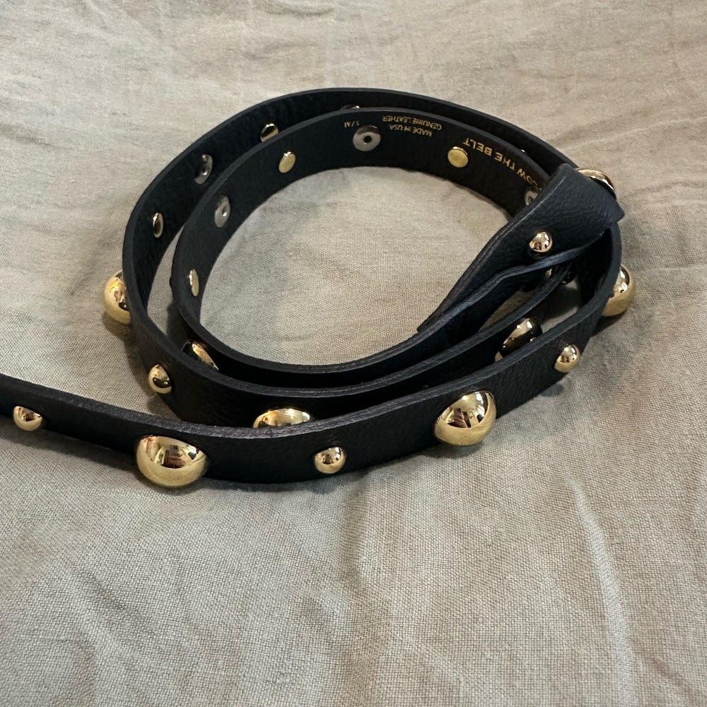 B-Low the Belt Black Leather with Gold Accents